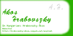 akos hrabovszky business card
